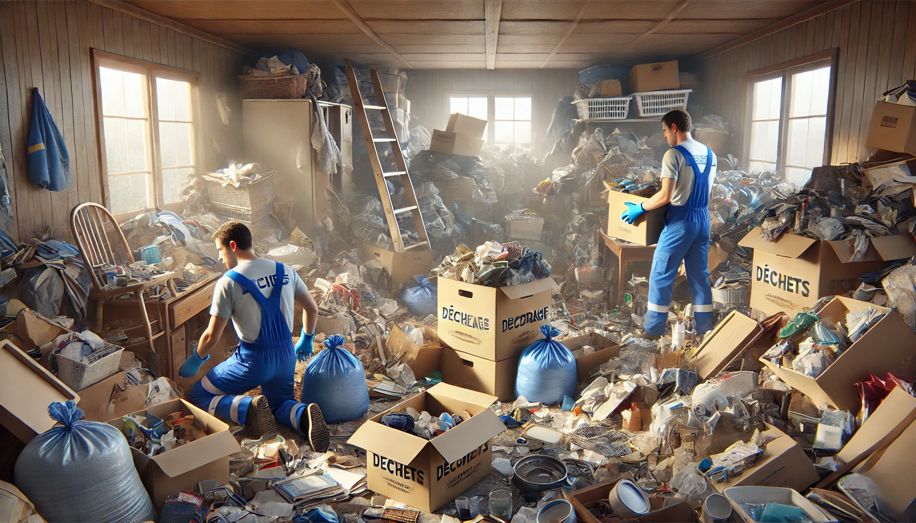 Débarras intensif en cas de syndrome de Diogène à Saleignes en Charente-Maritime.